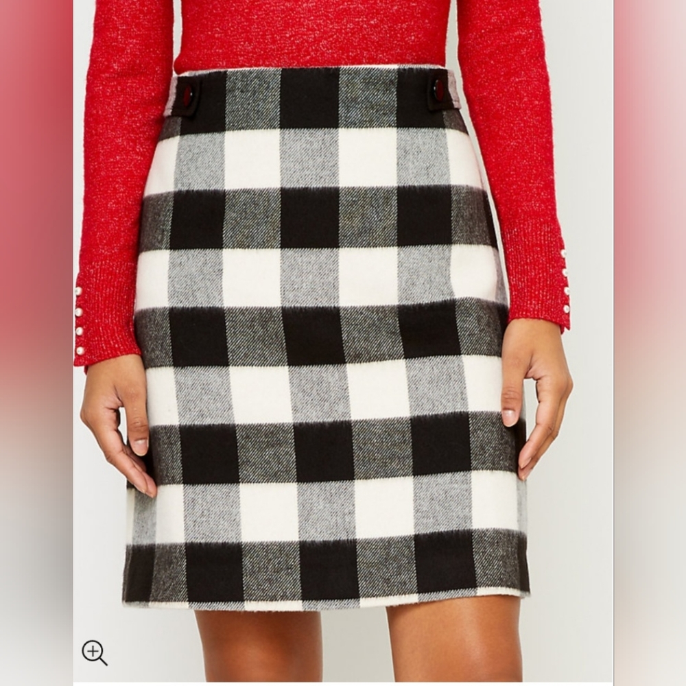 Loft Buffalo Plaid Shift Skirt
